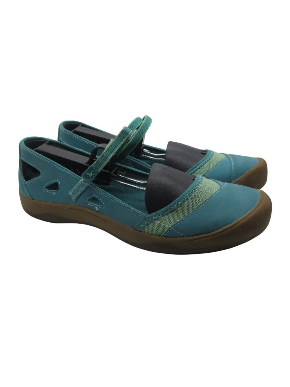 Eddie Bauer Honor Teal Leather Mary Jane Comfort Flat Slip On Shoes 9.5 Casual